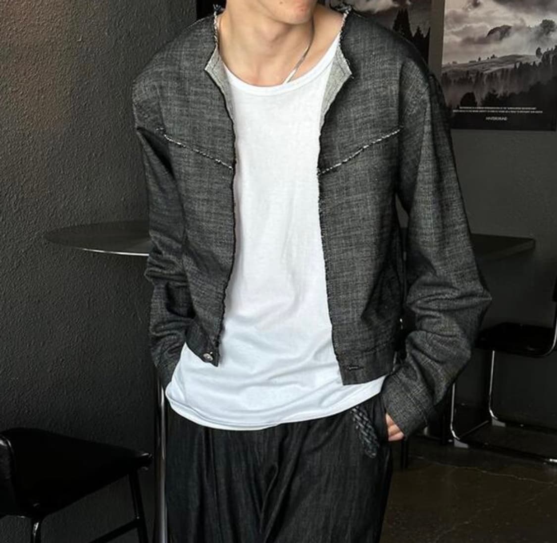 Linen cutting crop jacket 상품이미지4