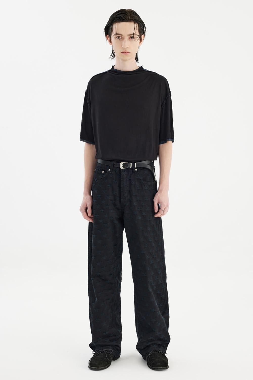 [Youth] black star wide denim pants 상품이미지1