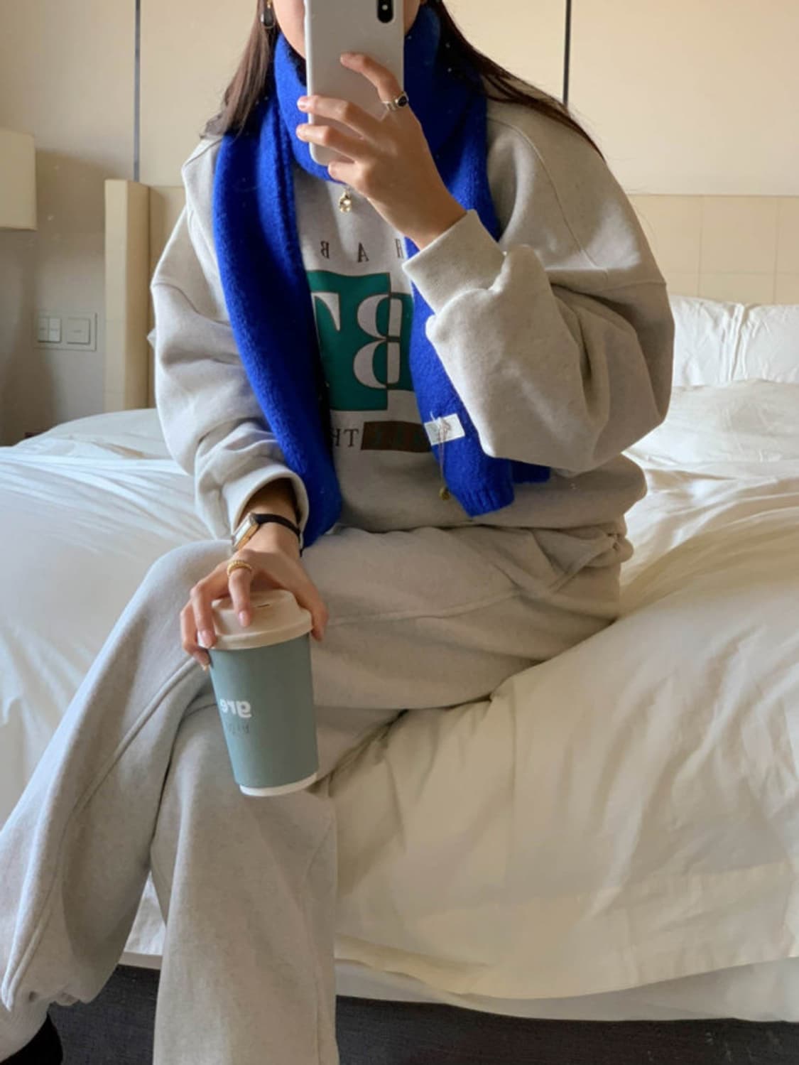 아잉areing 기모조거팬츠 오트밀 상품이미지3