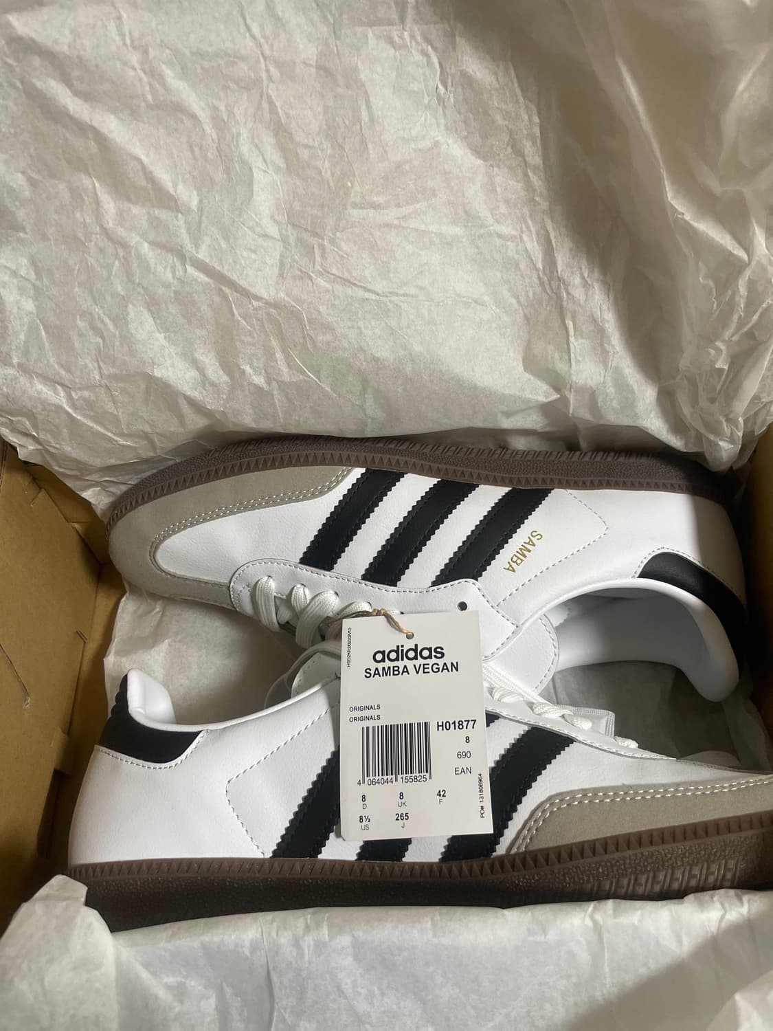 (새상품) 아디다스 삼바 비건 화이트 265 상품이미지1