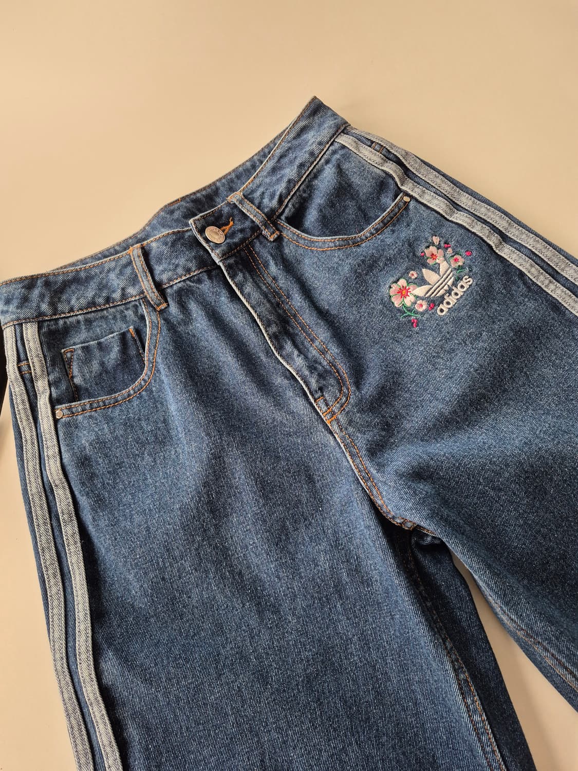 아디다스 플라워 데님 와이드 팬츠 상품이미지5