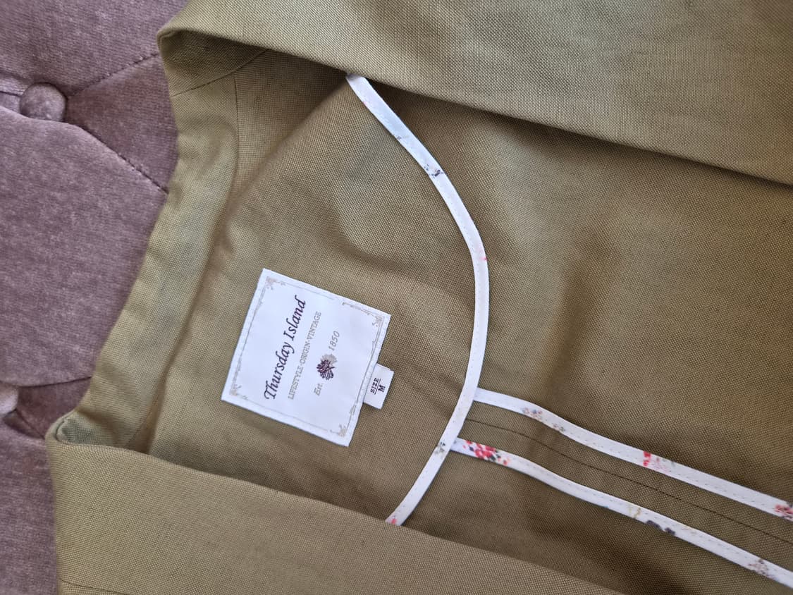 써스데이아일랜드 여성 노카라카키린넨 야상자켓 M사이즈 상품이미지7