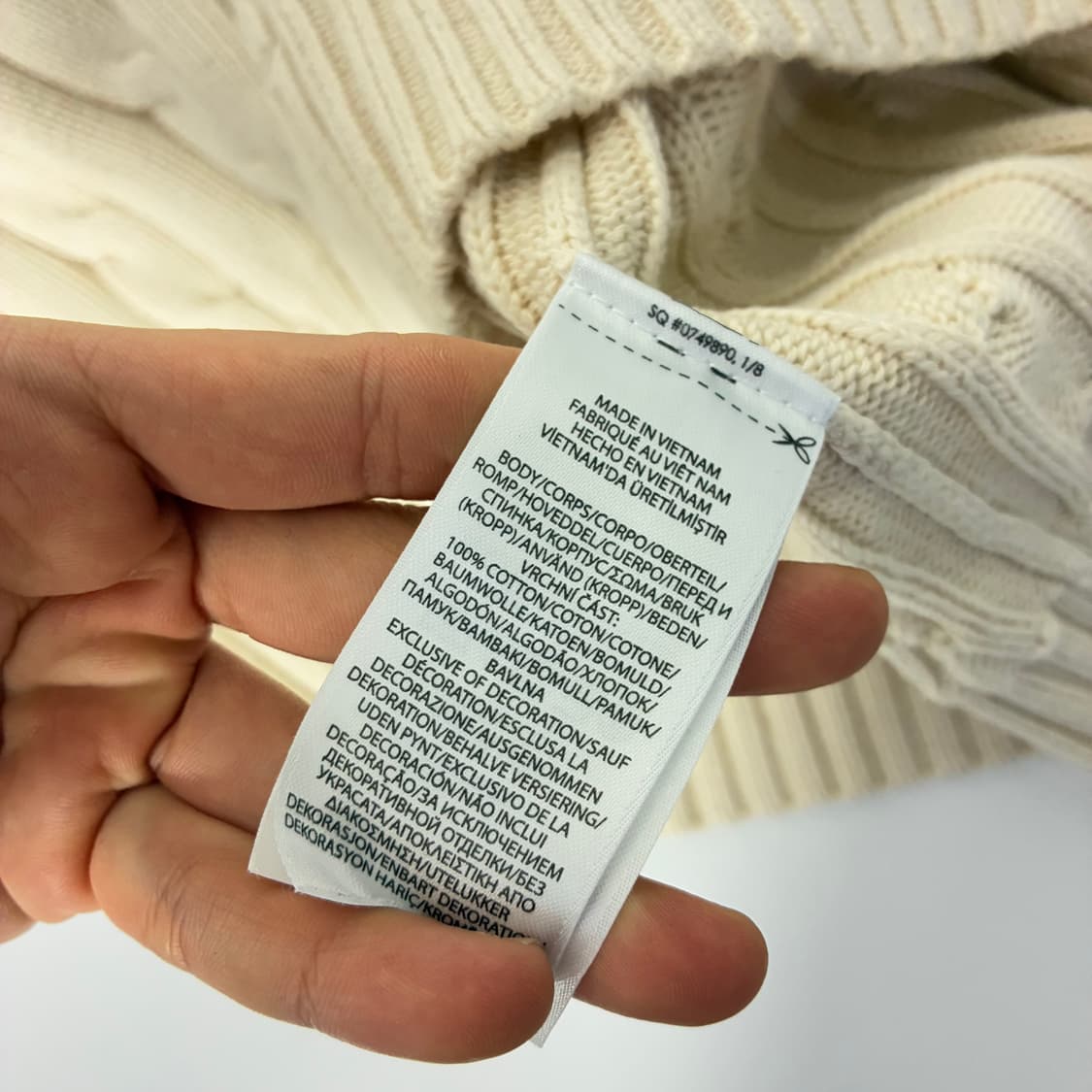 Polo  폴로 랄프로렌 자수 코튼 케이블 브이넥 니트 상품이미지6