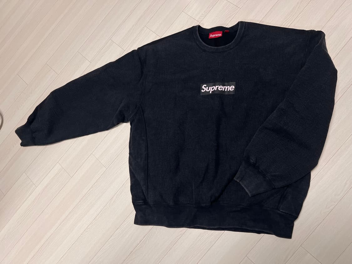 슈프림 워시드 박스로고 크루넥 상품이미지1