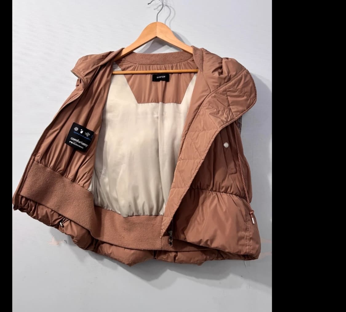 한섬 시스템 SYSTEM 후드 패딩 조끼 브라운 ~55 상품이미지1