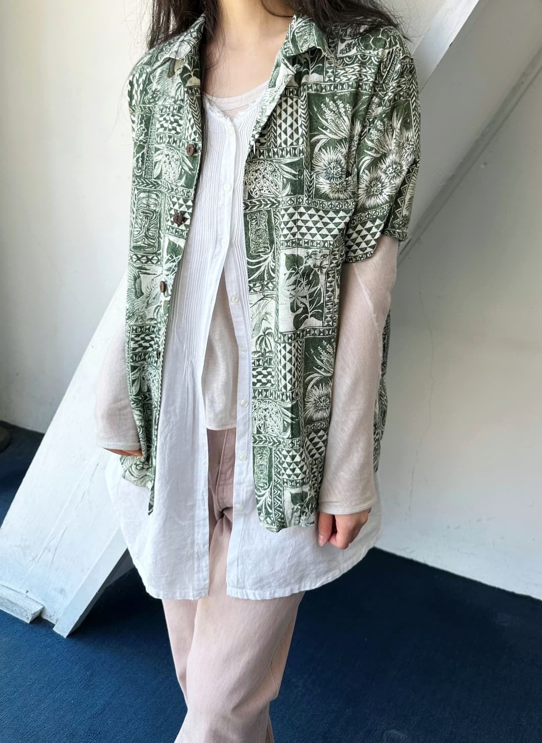 100% rayon design patterned H/S shirt 상품이미지7