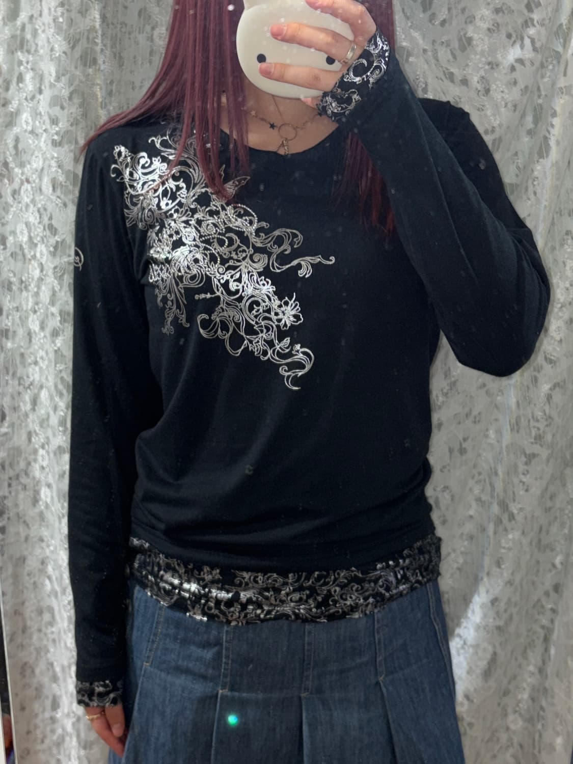 블랙 실버 레터링 슬리브 상품이미지4