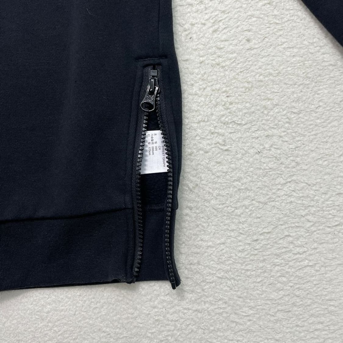 ADIDAS 사이드 지퍼 기모 맨투맨 블랙 95 상품이미지4