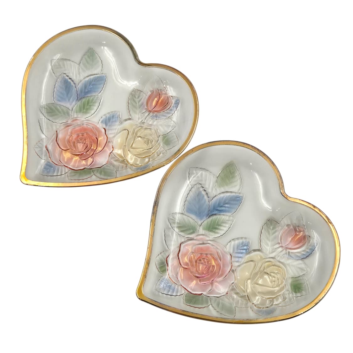 80s 소가 레트로 컬러 로즈 하트 접시 1p 상품이미지2