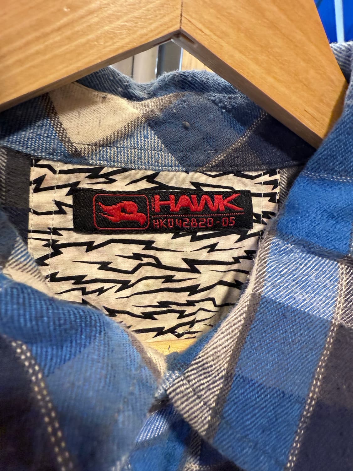 빈티지 블루 플란넬 체크셔츠 상품이미지2