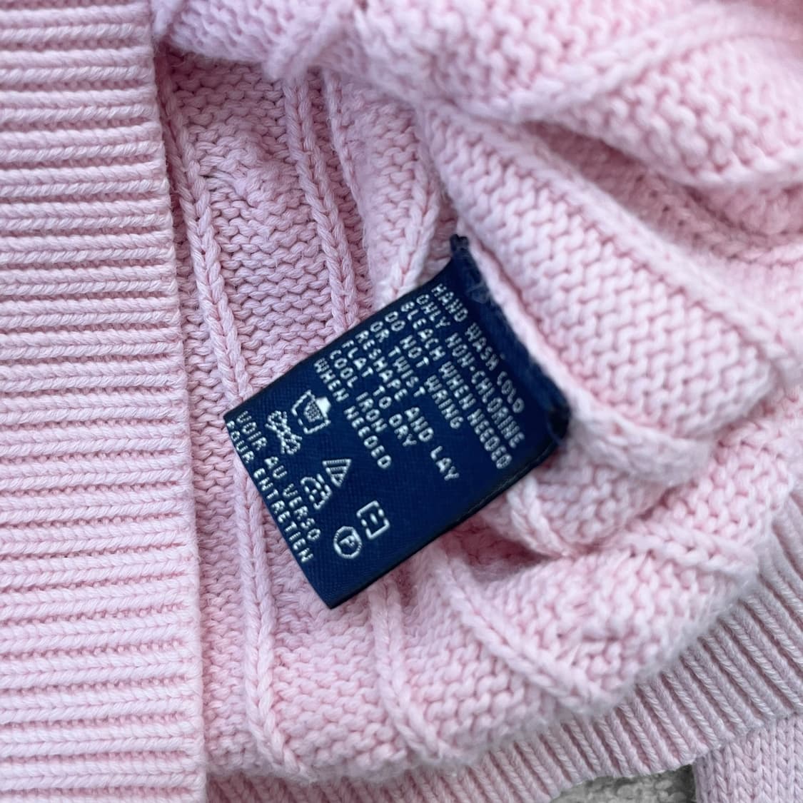 폴로 랄프로렌 우먼스 케이블 브이넥 니트 핑크 상품이미지5