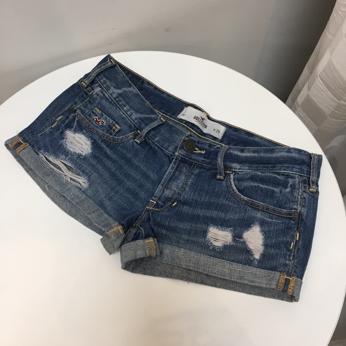 Hollister 홀리스터 갸루 로우 데미지 롤업 핫팬츠 상품이미지2