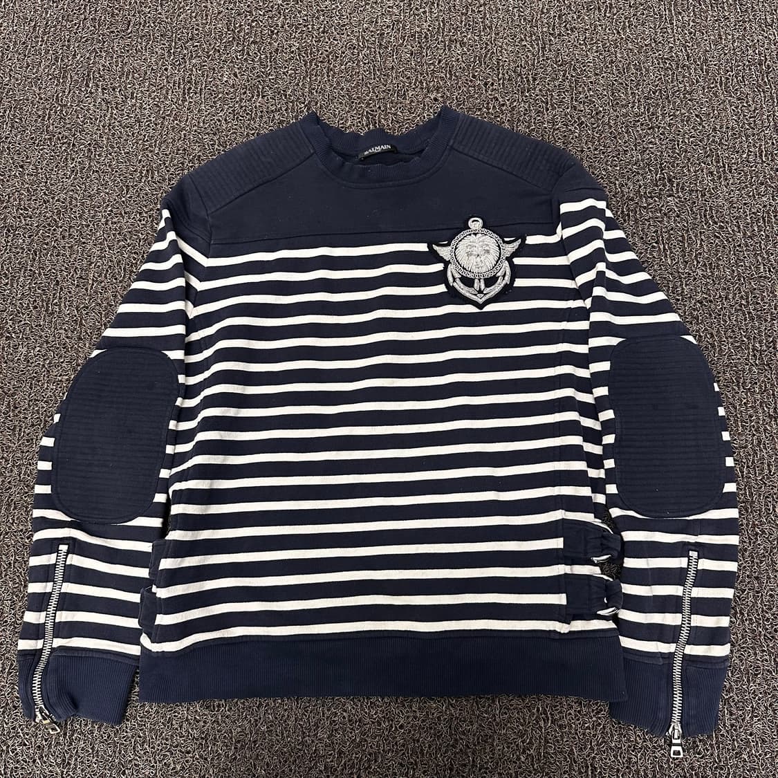 BALMAIN 발망 스트라이프 은장 맨투맨 정품 M 상품이미지1