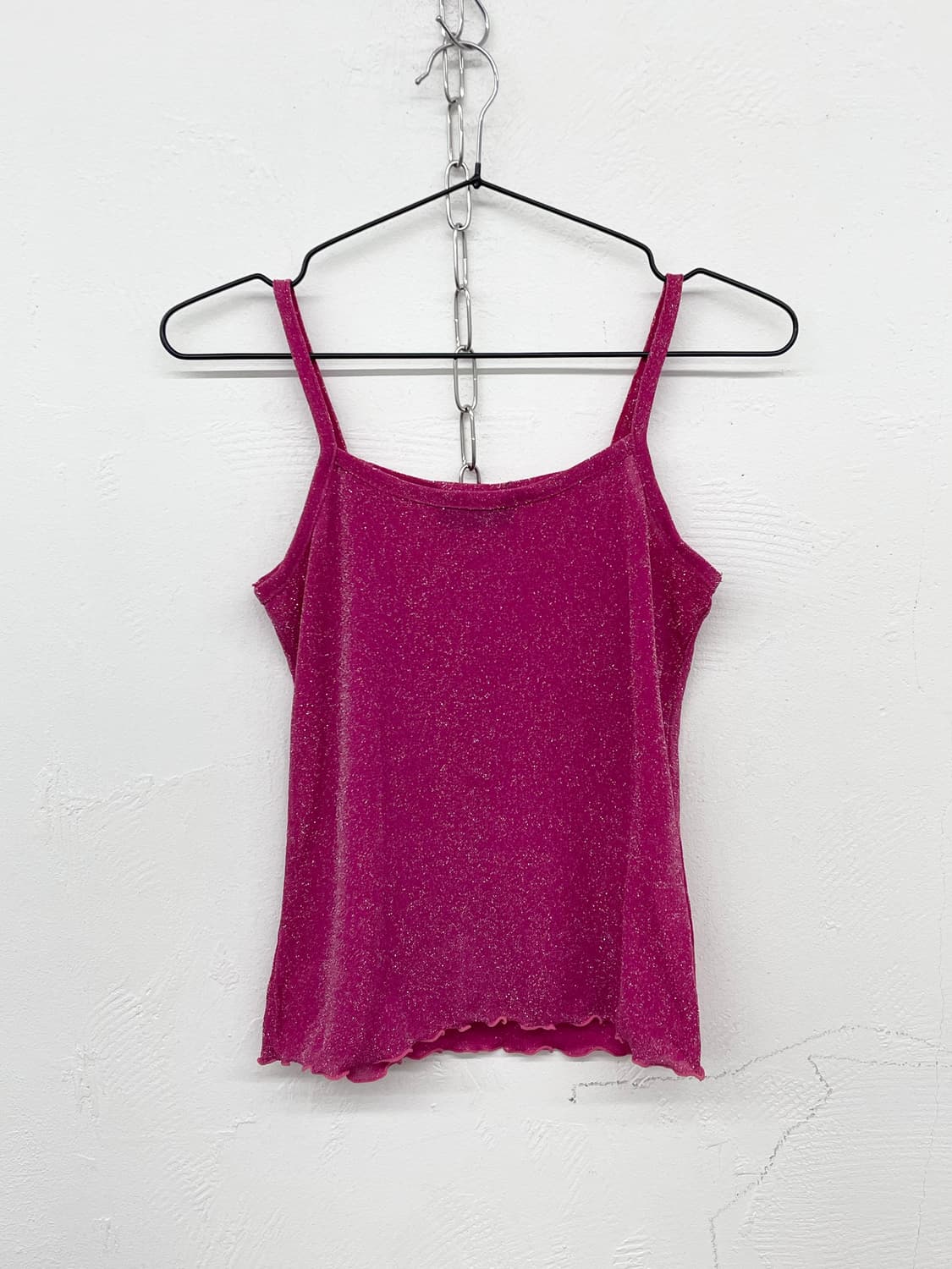 갸루 글리터 핫핑크 탑 상품이미지4