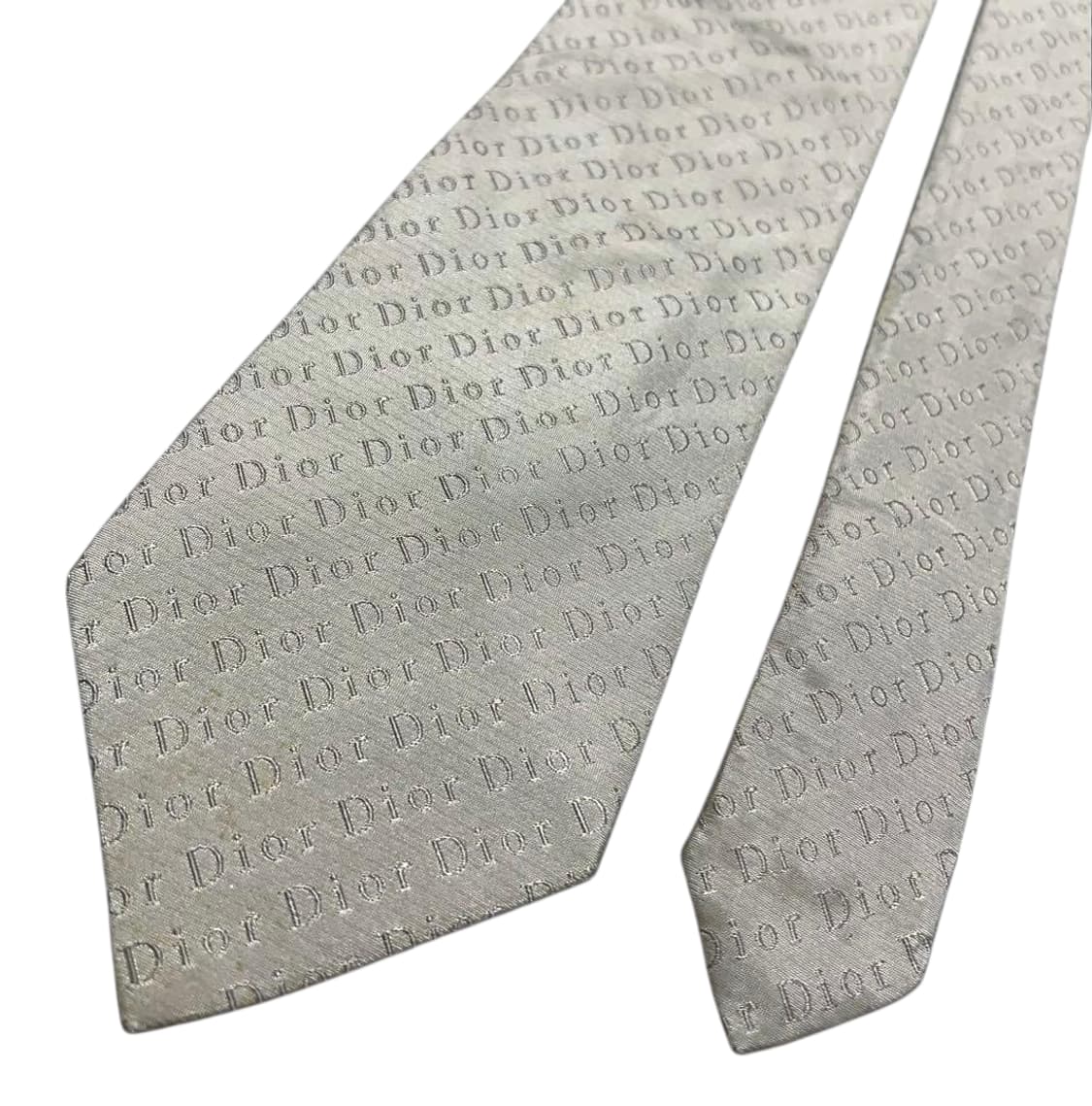 디올옴므 로고패턴 베이지 실크 넥타이 상품이미지4