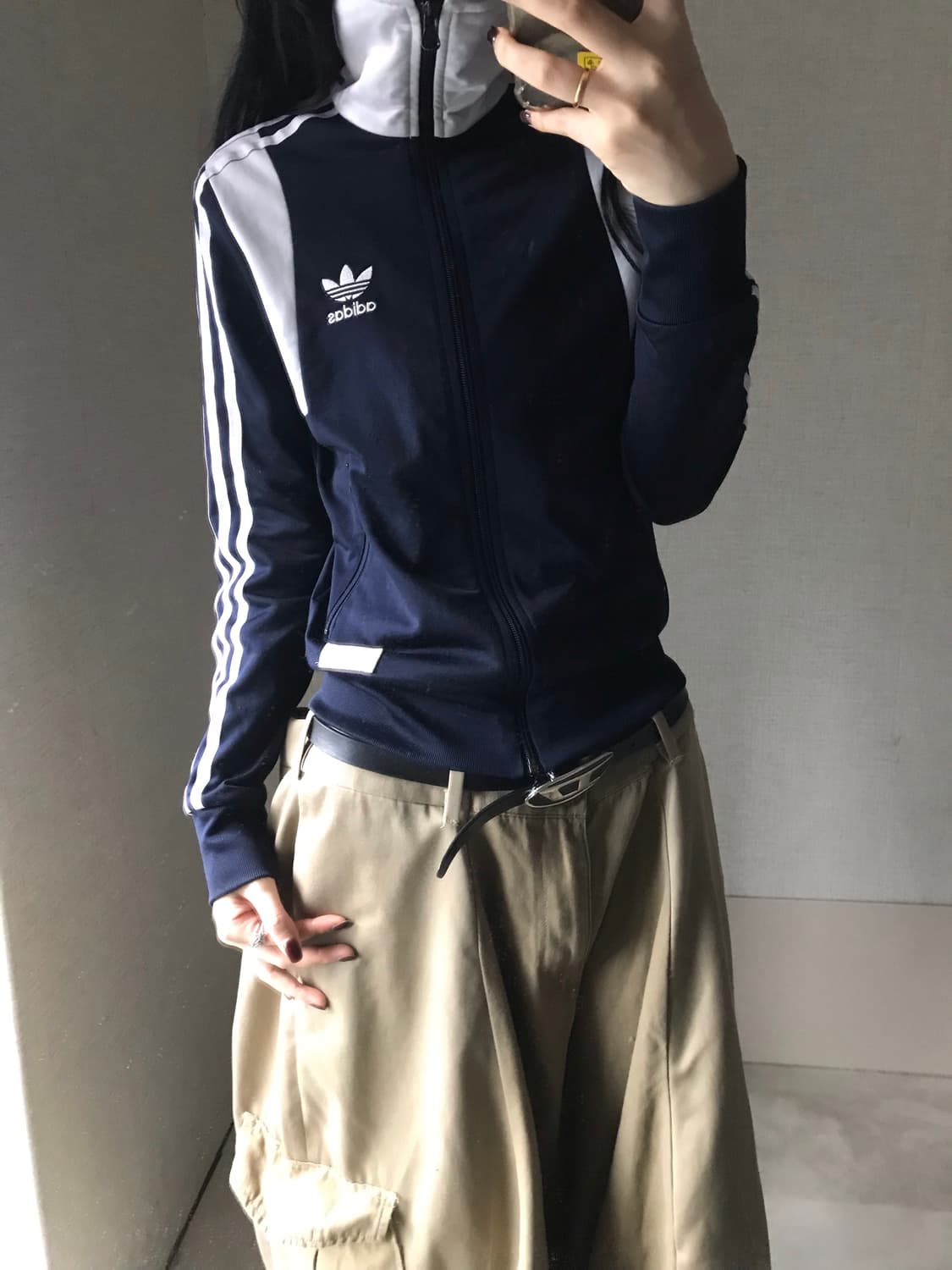 아디다스 네이비 빅로고 딱붙핏 져지 상품이미지2