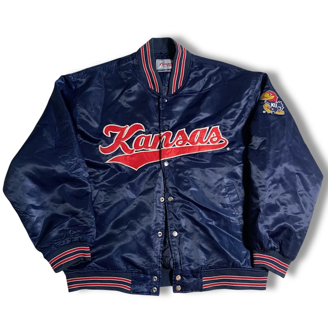 [XL~2XL] 90s Vintage Kansas Satin Jacket 상품이미지1