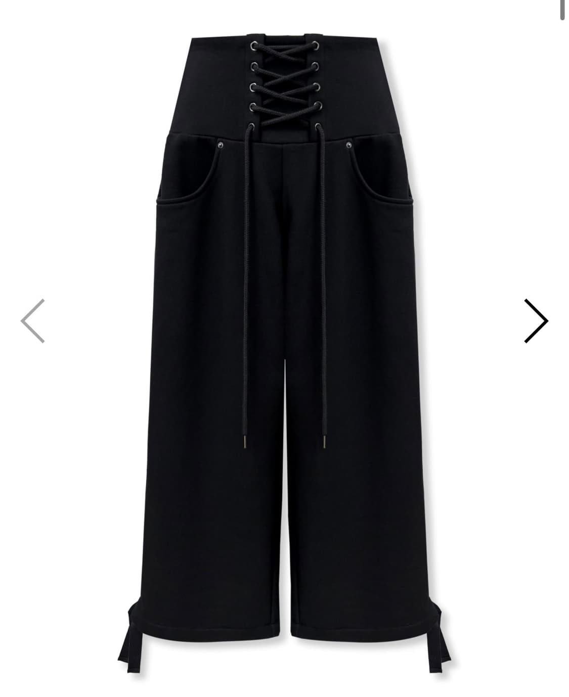 F/NO.14 WIDE LACE-UP SWEAT PANTS, BLACK 상품이미지1