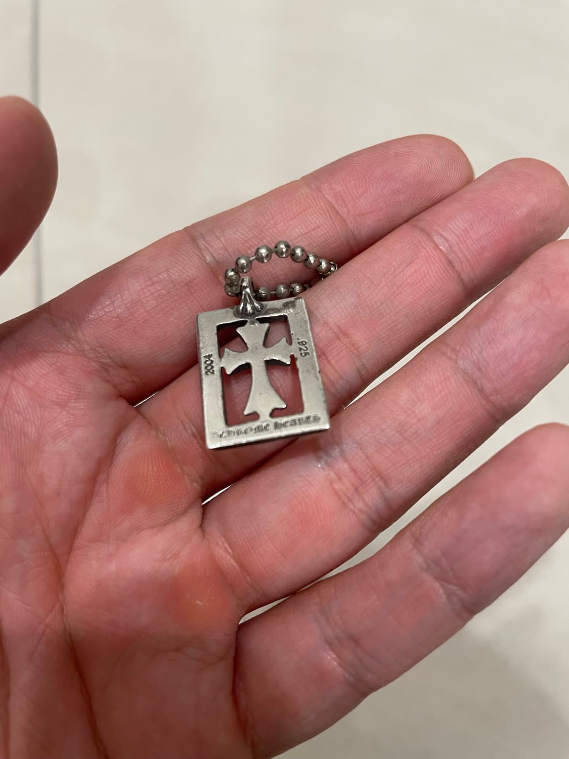 크롬하츠 프레임드 오픈 베이비팻 팬던트 목걸이 상품이미지3