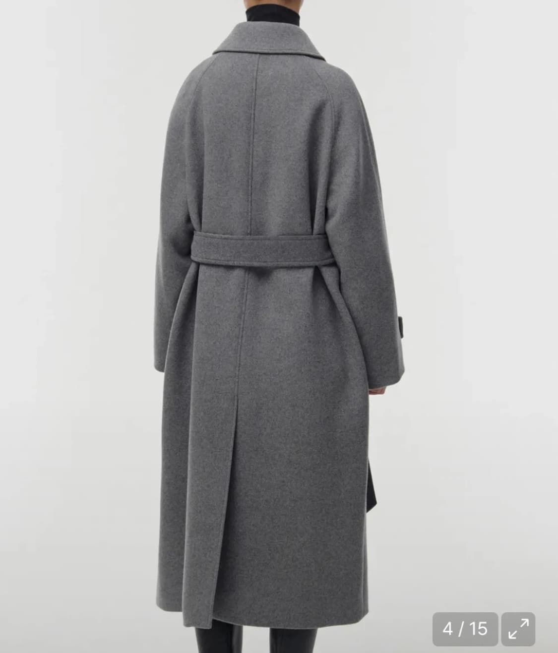 무신사 우먼 캐시미어 블렌드 발마칸 로브 코트 그레이 M 상품이미지2