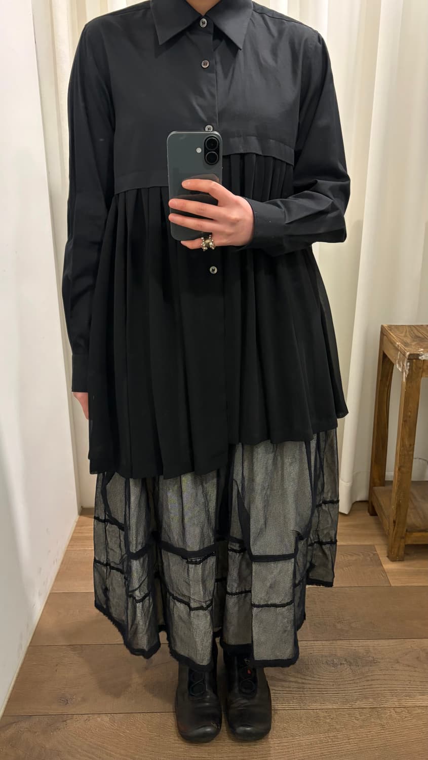 Sheer Asymmetry Docking Blouse 상품이미지2