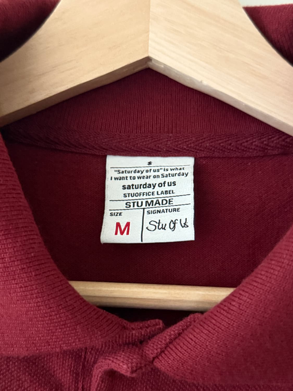 STU  PK 폴로 셔츠 버건디 긴팔 상품이미지3