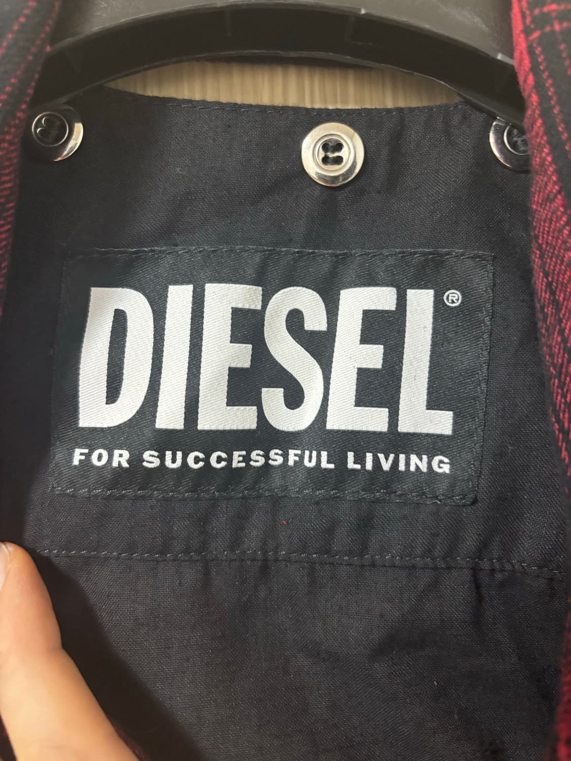 디젤 레드 체크 베스트 상품이미지3