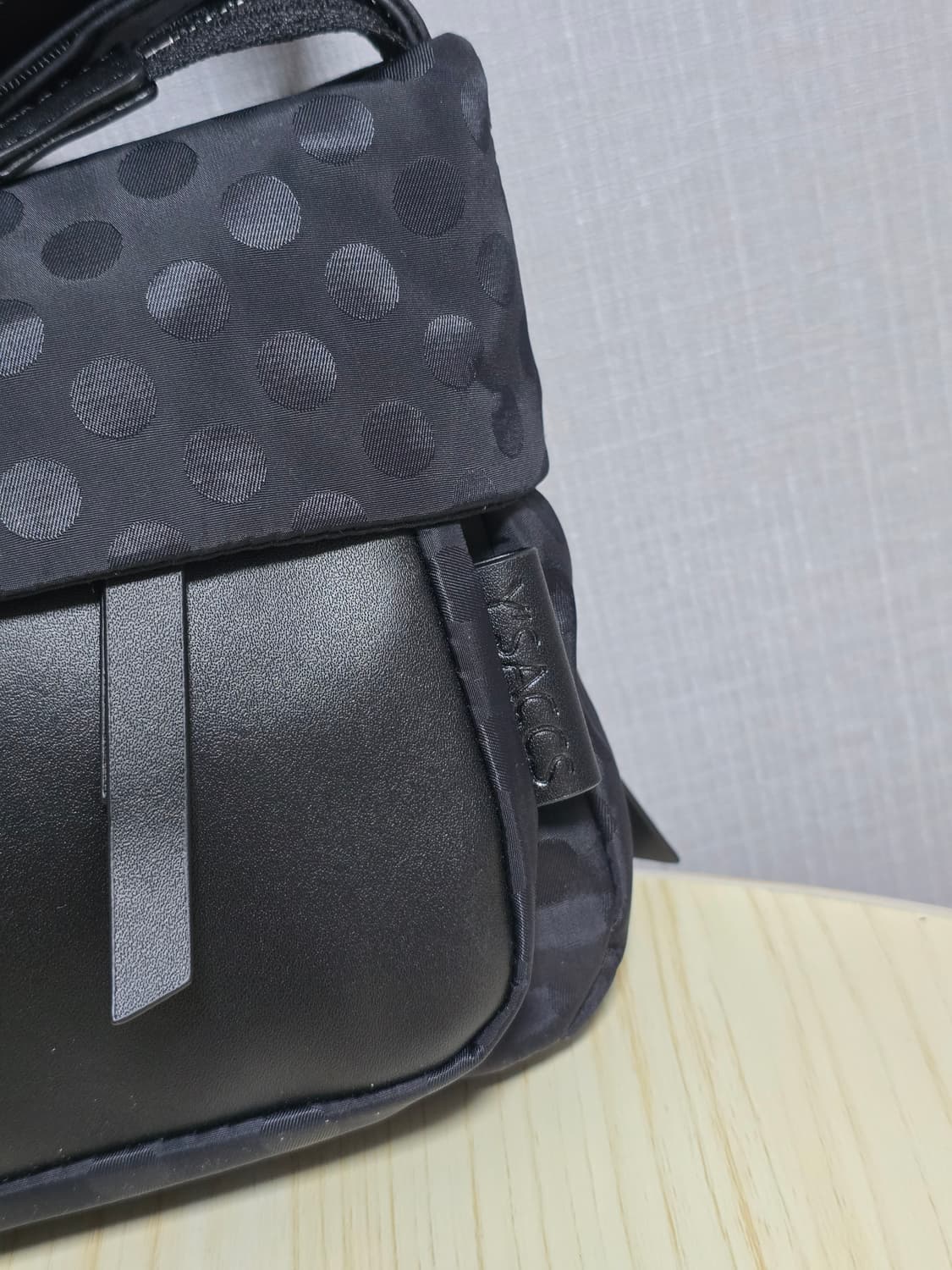 Y'saccs by Yohji Yamamoto 도트 블랙 레더 콤비 상품이미지3