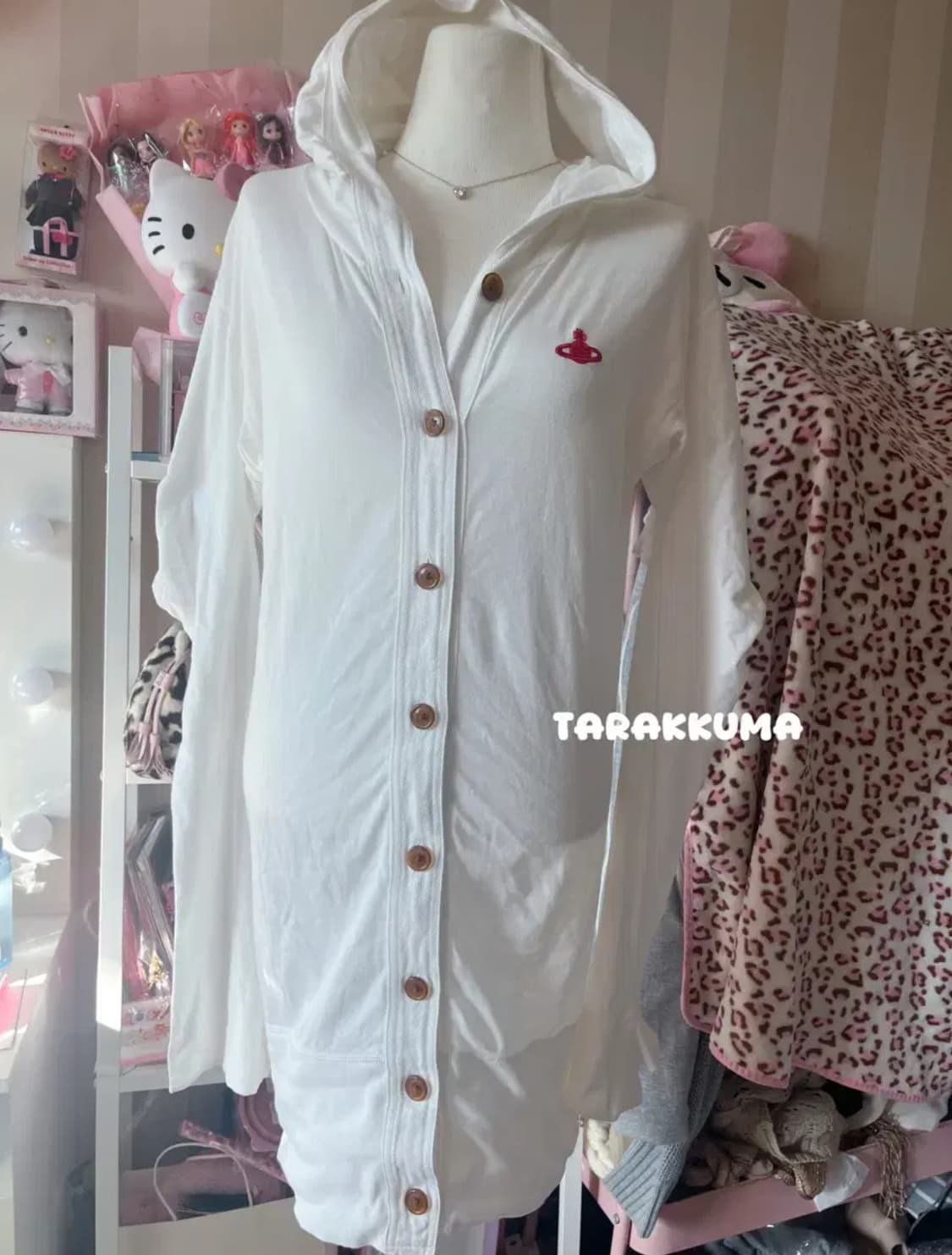 비비안웨스트우드 레드라벨 긴팔셔츠원피스 화이트레드 상품이미지1