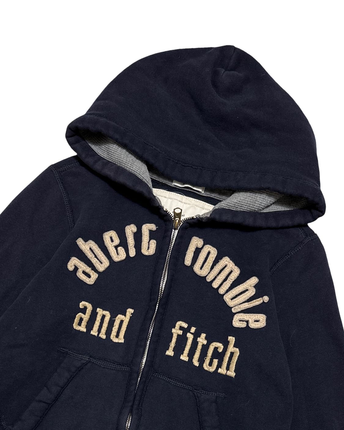 아베크롬비 아치로고 네이비 후드집업 상품이미지3