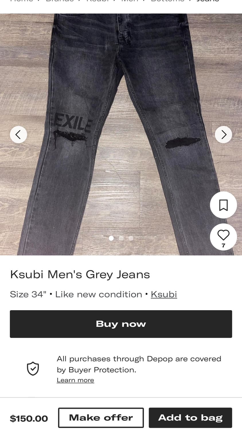 수비(Ksubi) 블랙 워싱 데님 상품이미지2