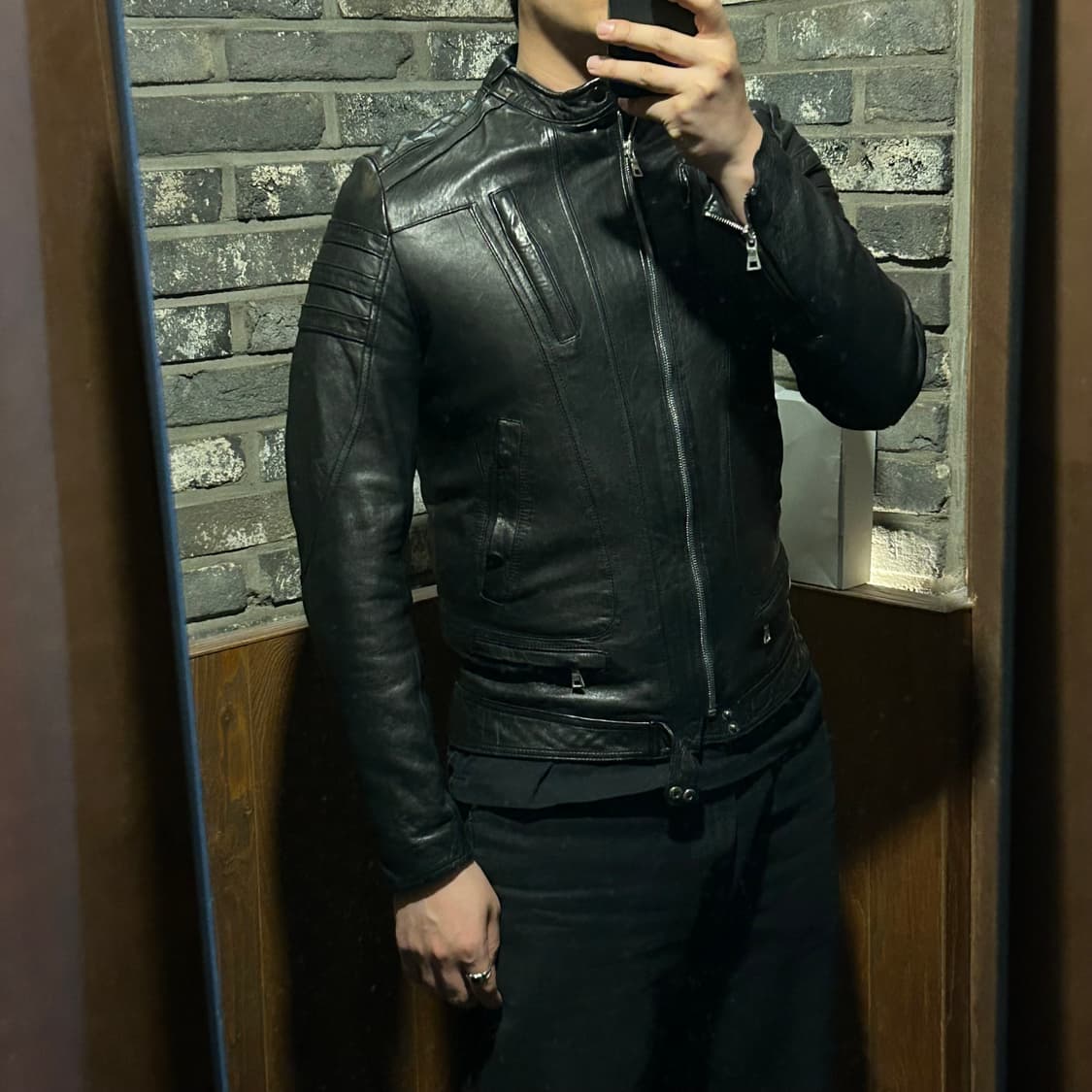 L) 이태리 램스킨 양가죽 멀티 포켓 싱글 라이더 자켓 상품이미지9
