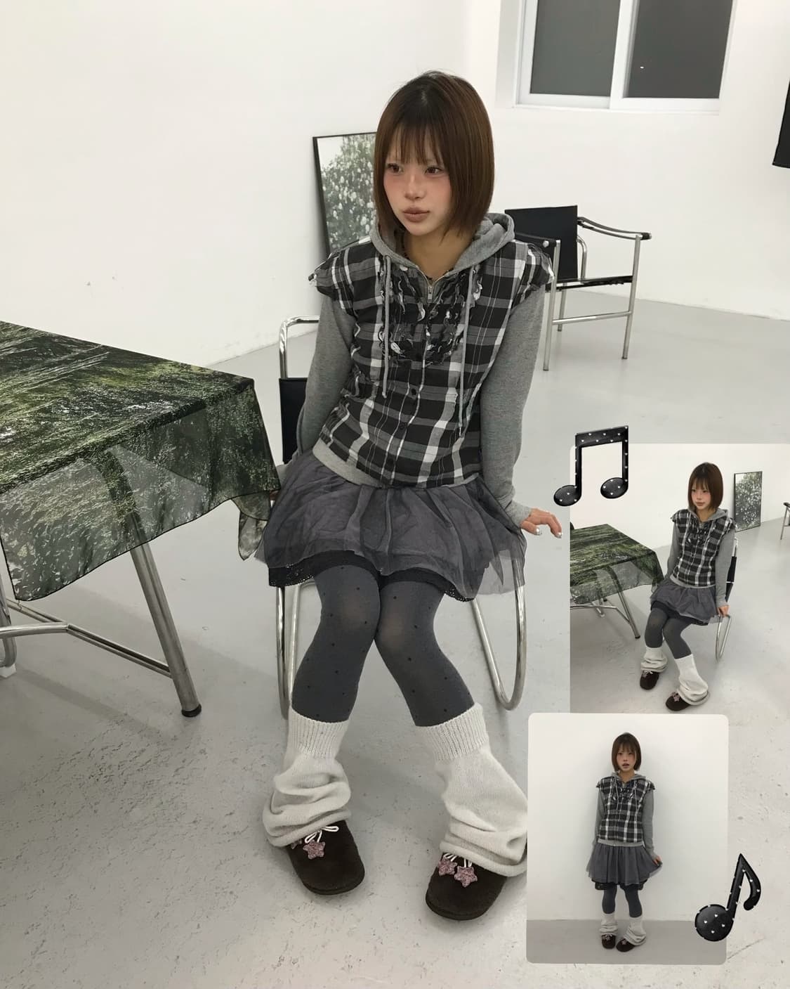 No. 그레이 너드 모리 Set 🩶 상품이미지1