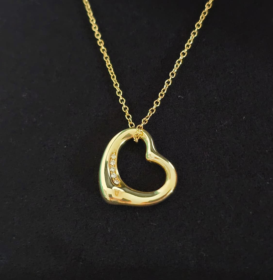 티파니앤코18k 5다이아오픈하트목걸이 정품  상품이미지6