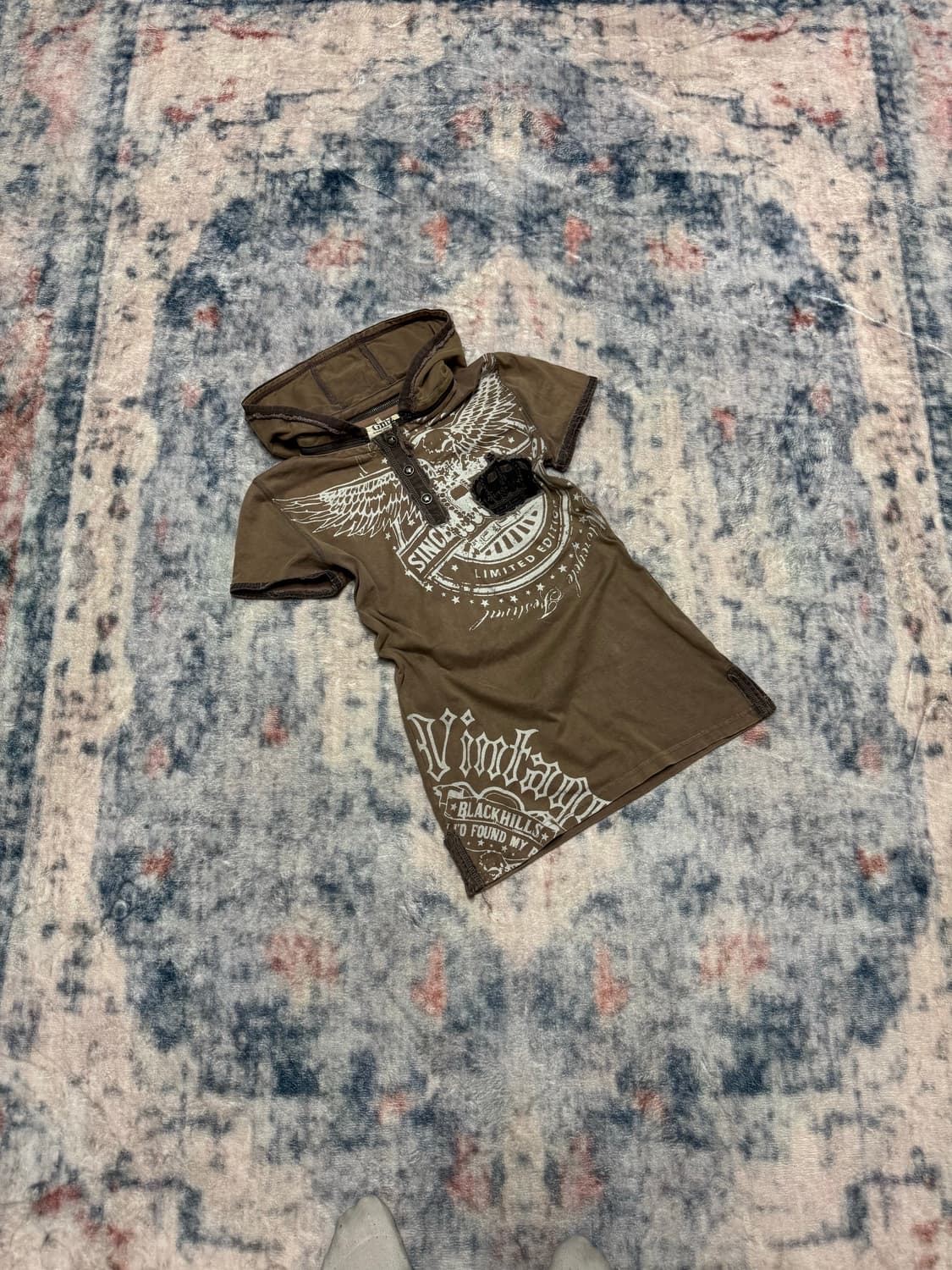 Glitz 00s grunge y2k hood top 상품이미지1