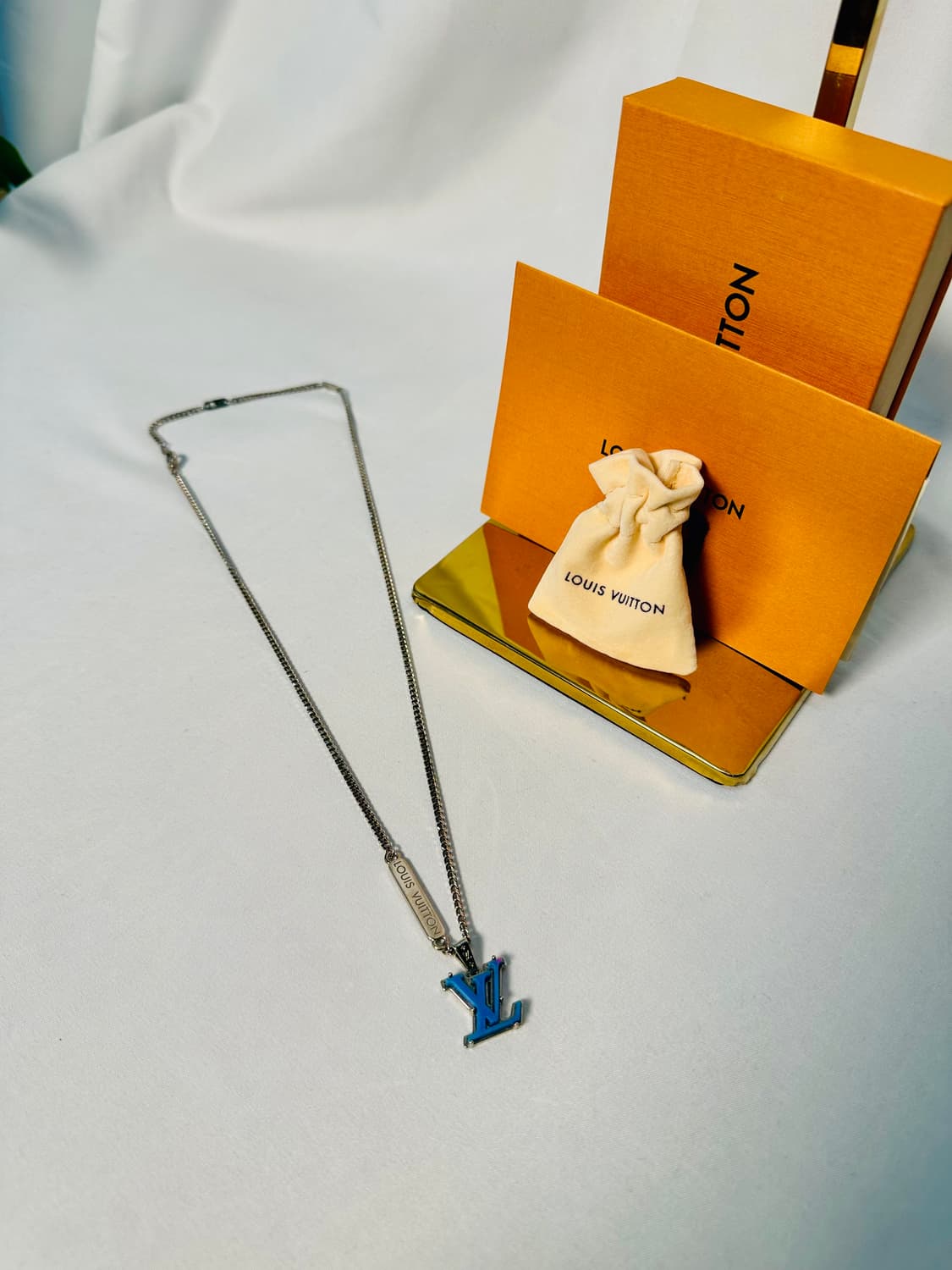 [풀구성] 루이비통 모노그램 체인 펜던트 팔라듐 멀티컬러 목걸이 상품이미지5