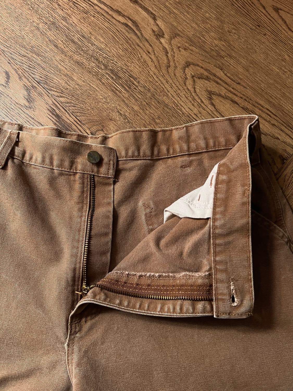 [36]칼하트 USA Made 빈티지 워싱 브라운 싱글니 카펜터 워크팬츠 상품이미지3