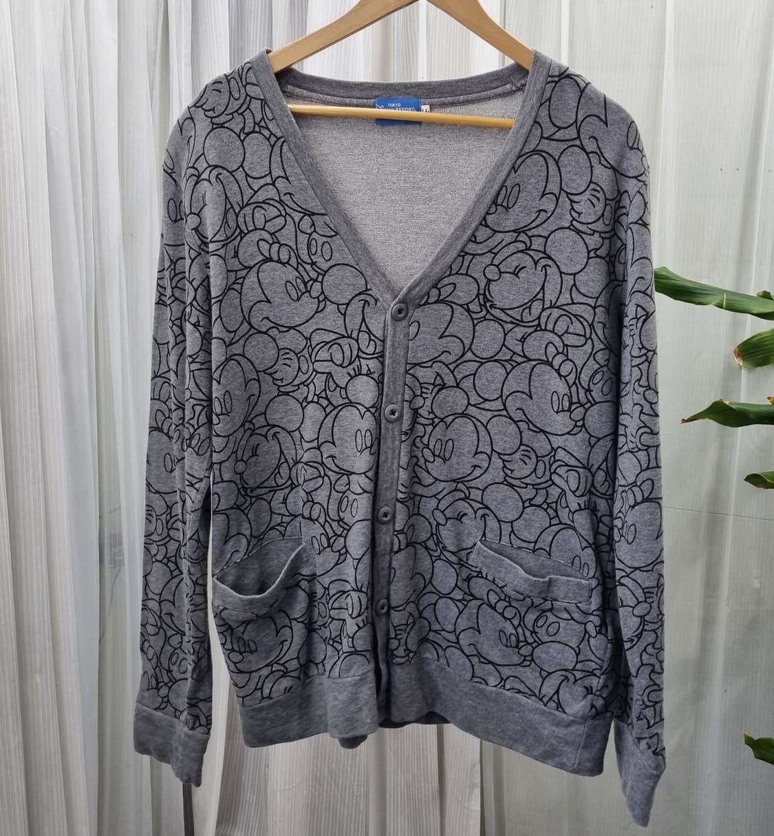 도쿄 Disney 미키마우스 패턴 코튼 가디건 1839 상품이미지2