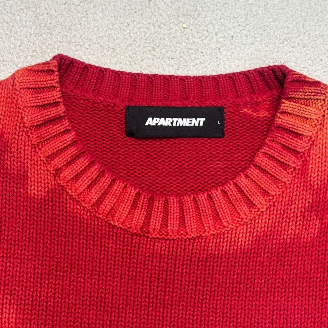 APARTMENT 다잉 워시드 니트 레드 L 상품이미지3