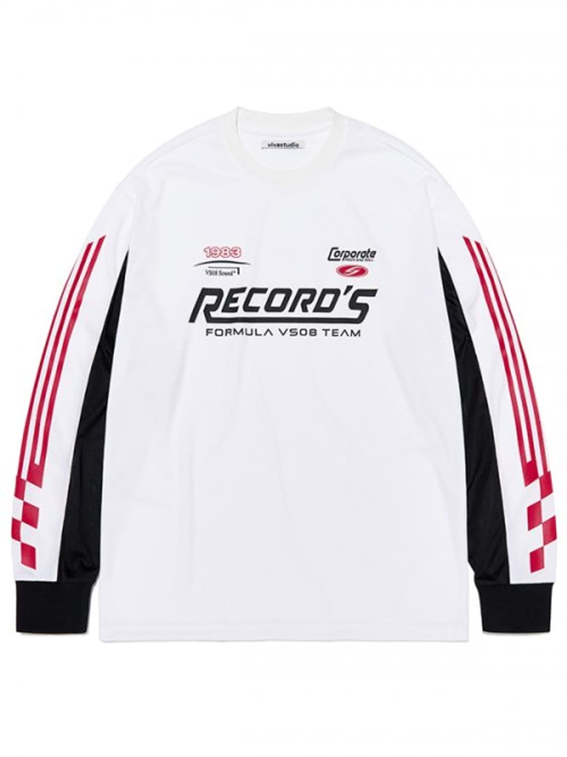 상품(M) 비바스튜디오 레이싱 져지 롱슬리브 화이트 상품이미지2