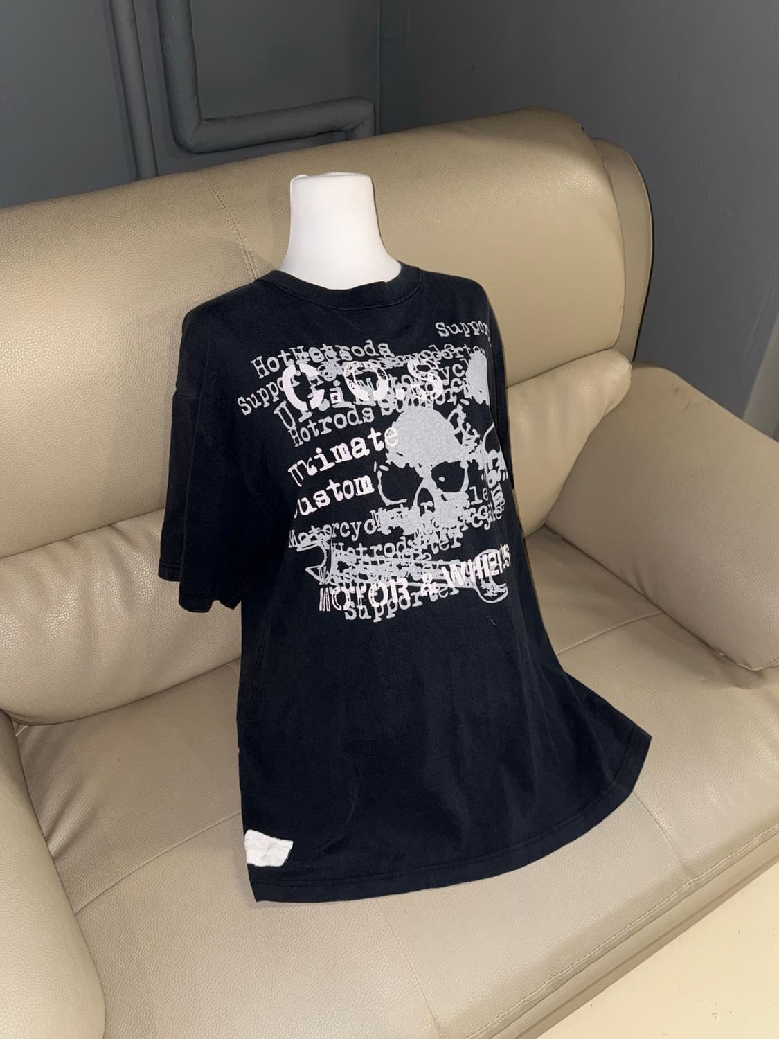 skull lettering oversized t-shirt 상품이미지1