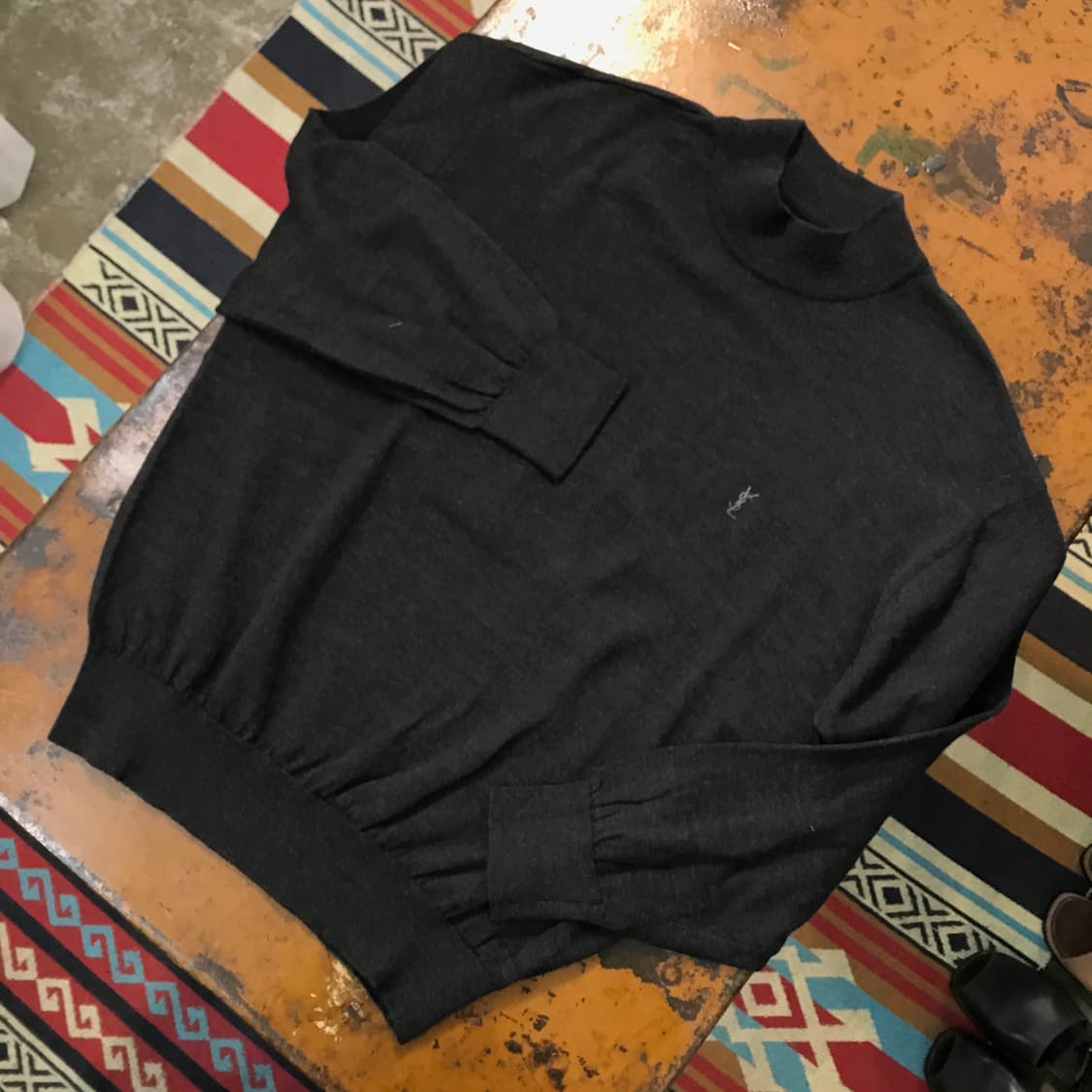 90s 입생로랑 차콜 하프터틀넥 니트 남성 110 사이즈  상품이미지2