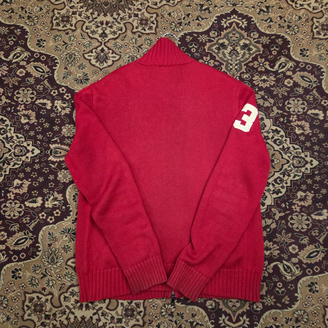 폴로 빅포니 투웨이 니트 집업 레드 L 상품이미지2