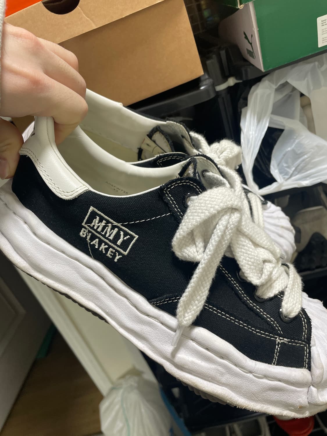 메종 미하라 야스히로 블레이키 OG 솔 캔버스 로우탑 스니커즈 상품이미지3