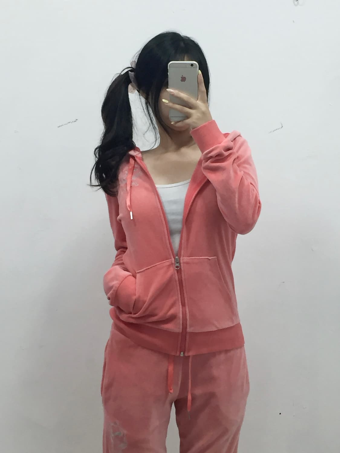 [PUMA] 퓨마 갸루 벨벳 코랄핑크 후드집업 셋업 상품이미지2