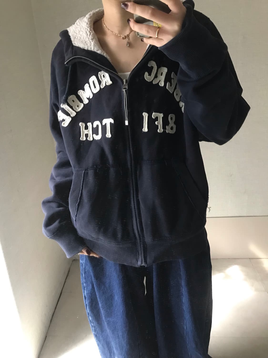 아베크롬비 네이비 퍼후드집업 상품이미지4