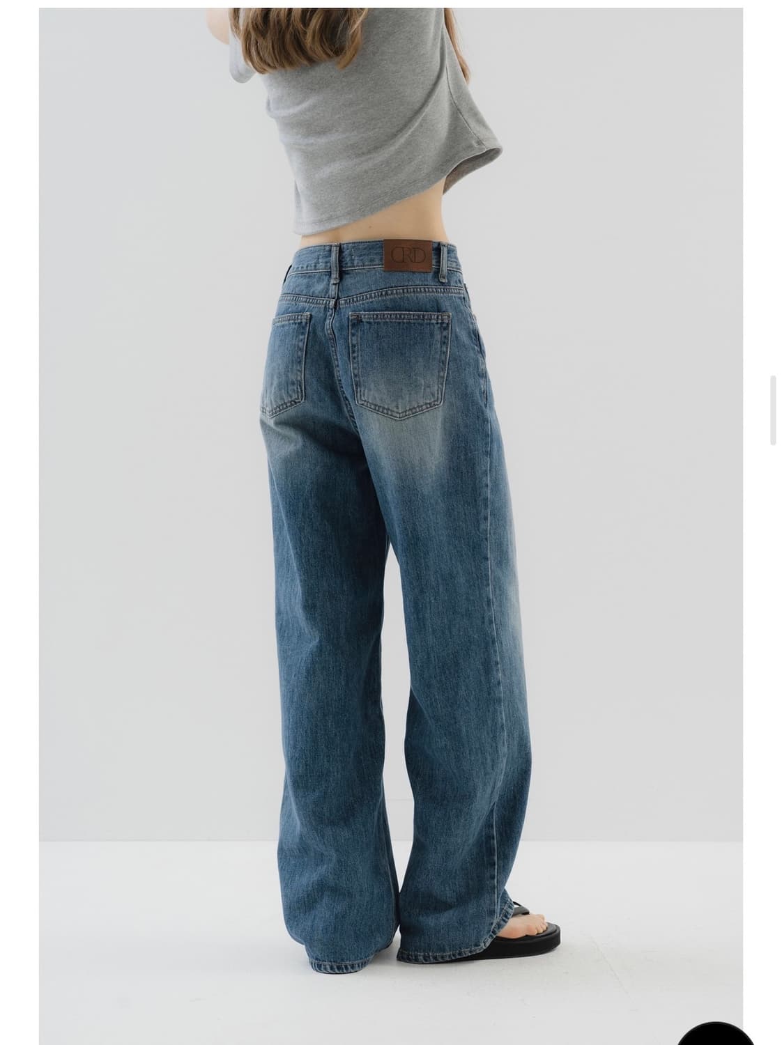 새상품 택o) 코어드 빈티지 워싱 데님 미들블루 상품이미지2