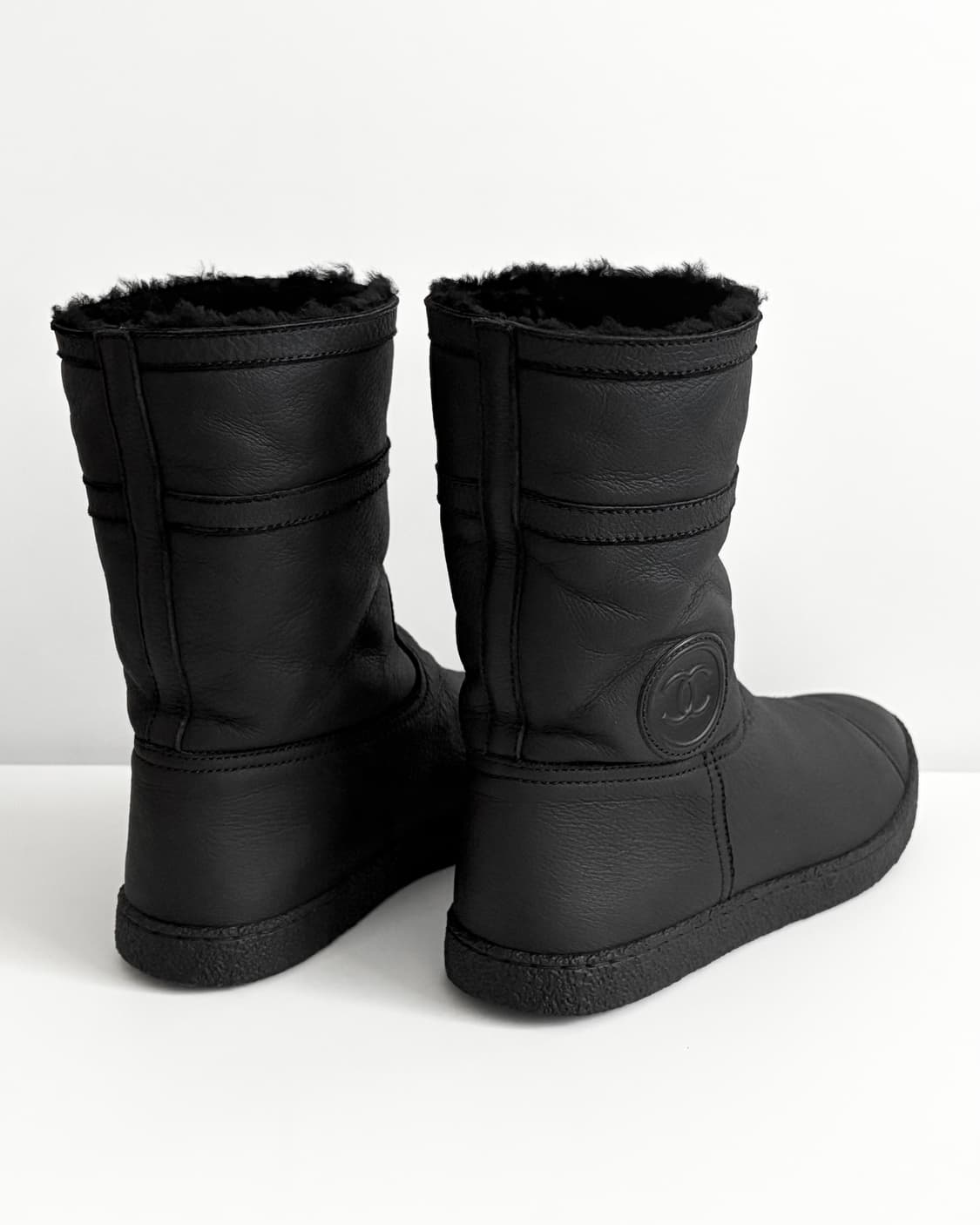 Chanel 샤넬 CC 로고 어그 롱부츠 36 블랙 상품이미지7