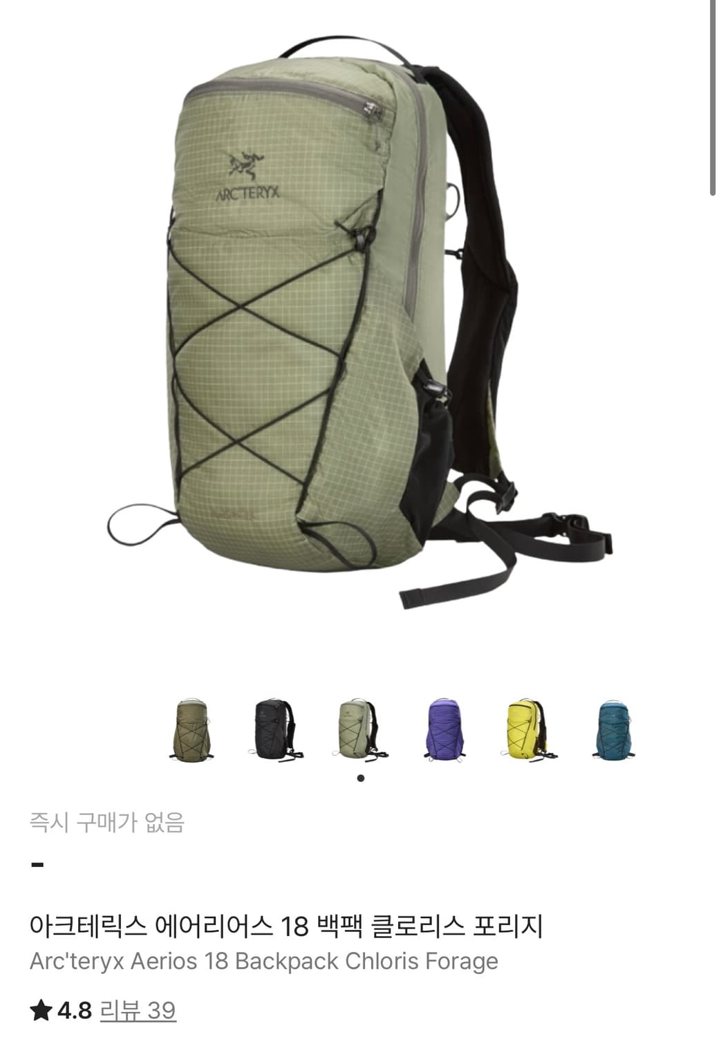 아크테릭스 에어리어스 18 백팩 클로리스 포리지 상품이미지3