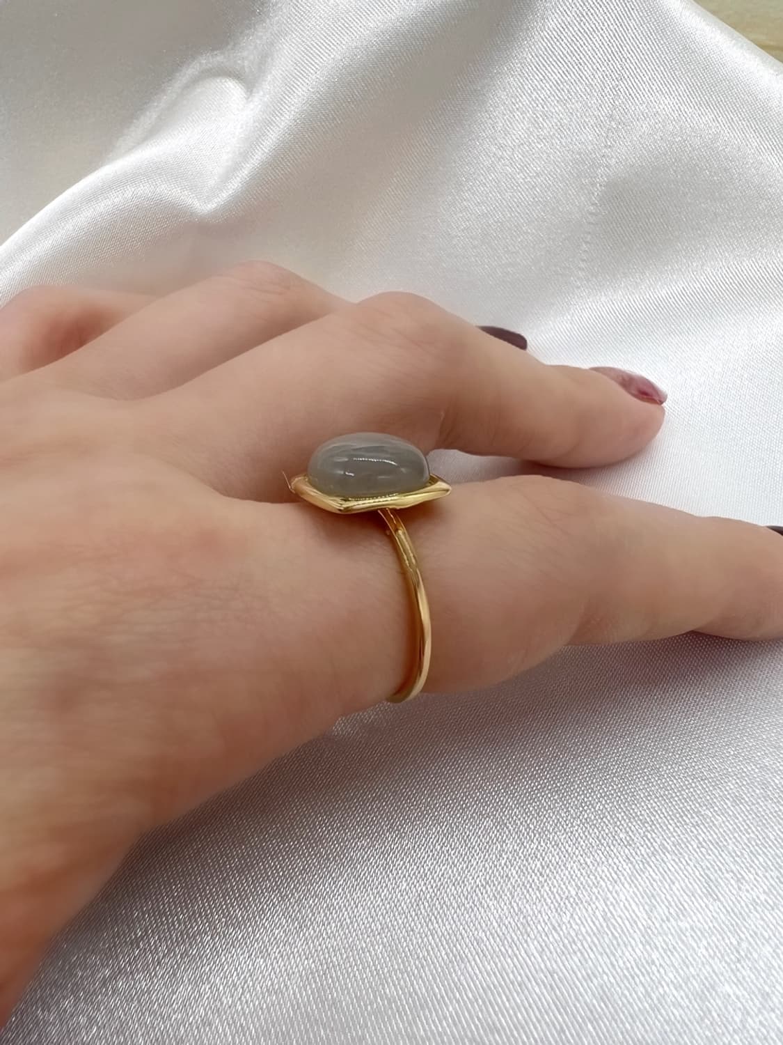 실버925 천연석 반지 / 그레이 문스톤 상품이미지2